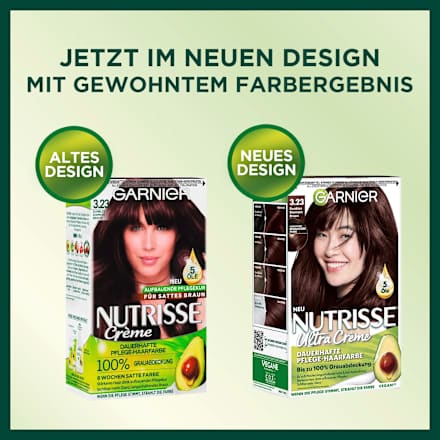 Nutrisse Creme dauerhafte Pflege-Haarfarbe - Nr. 3.23 Dunkles Diamantbraun GARNIER NUTRISSE