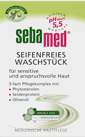 seifenfreies Waschstück mit Olivenöl sebamed