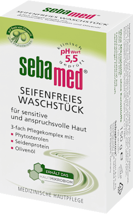 seifenfreies Waschstück mit Olivenöl sebamed
