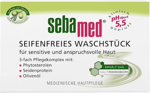 seifenfreies Waschstück mit Olivenöl sebamed