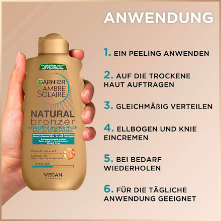 Selbstbräuner Milch natural bronzer Garnier Ambre Solaire