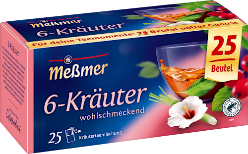 Kräutertee 6-Kräuter (25 Beutel) Meßmer