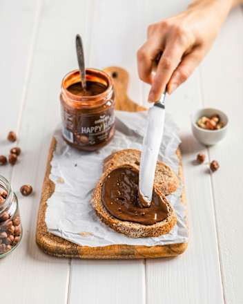 Haselnussmus, "Happy Hazel" Feelgood Spreads, Haselnuss Kakao oatsome