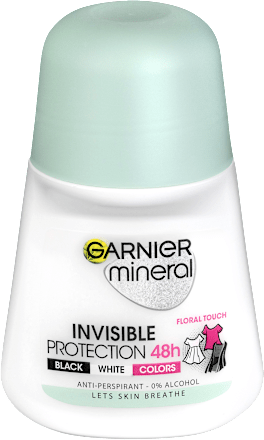 antiperspirant roll-on Invisible Black White Colors GARNIER mineral