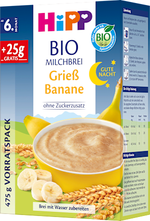 Abendbrei Milch Grieß Banane nach dem 6.Monat HiPP