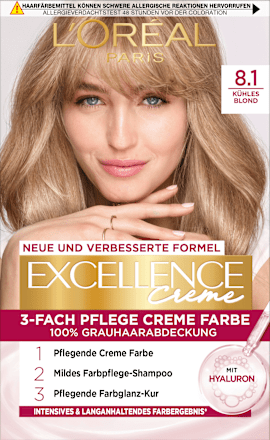 Haarfarbe 8.1 Kühles Blond L'ORÉAL PARiS EXCELLENCE Creme