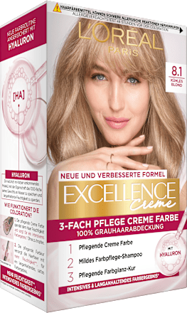 Haarfarbe 8.1 Kühles Blond L'ORÉAL PARiS EXCELLENCE Creme