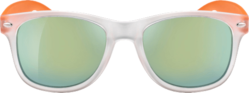 Sonnenbrille Kids transparenter Rahmen und orange Bügel SUNDANCE