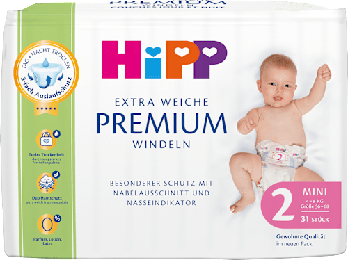 Windeln Extra Weich Premium Gr. 2 Mini (4-8 kg) HiPP