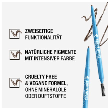Augenbrauenstift Clean & Free 005 Chocolate  MANHATTAN Cosmetics
