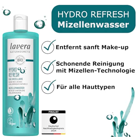 Mizellenwasser Hydro Refresh lavera NATURKOSMETIK