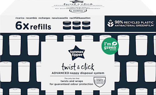Nachfüllkassetten für Windeleimer Twist & Click und Sangenic Tec  Tommee Tippee