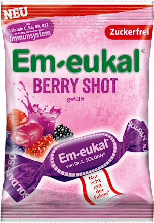 Bonbon, Berry Shot, gefüllt, zuckerfrei Em-eukal