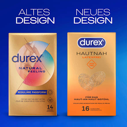 Kondome Hautnah, latexfrei, Breite 56mm Durex