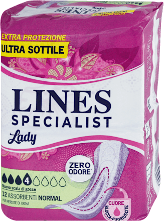 Assorbenti Lady Normal ripiegati per incontinenza LINES