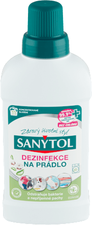 Dezinfekčný prostriedok na bielizeň a práčky s vôňou aloe vera & kvetov bavlny SANYTOL