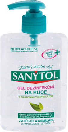 Dezinfekčný gél na ruky s prírodným zeleným čajom SANYTOL