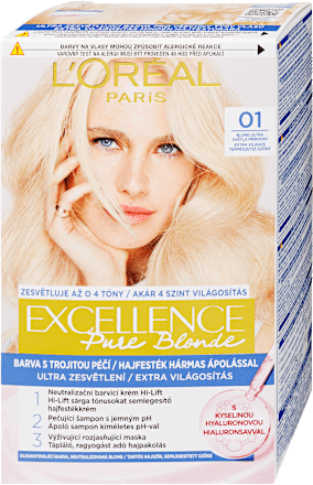 Tartós hajfesték, extra világos természetes szőke 01 L'ORÉAL PARiS EXCELLENCE Creme