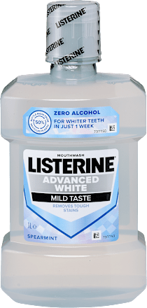 Ústna voda Advanced White Mild Taste Spearmint Listerine