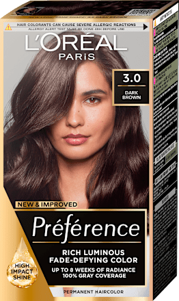 Vopsea permanentă 3 dark brown L'ORÉAL PARiS PRÉFÉRENCE