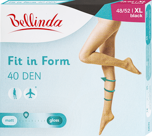 Harisnyanadrág Fit in form, 40 DEN, fekete, XL Bellinda