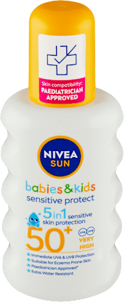Detský sprej na opaľovanie Sensitive Protect OF 50+ NIVEA SUN