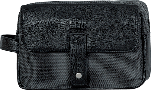 Kosmetiktasche Herren grau mit Lederoptik manòu