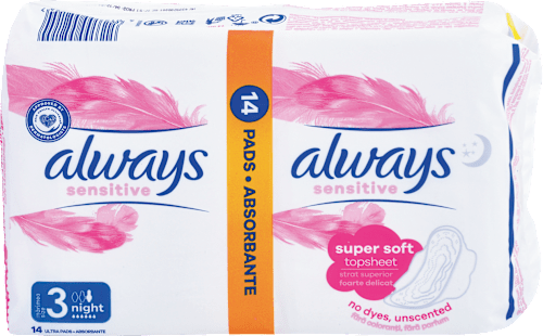Ultra Sensitive hygienické vložky Night always