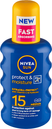 Protect & Moisture hydratační sprej na opalování OF15 NIVEA SUN
