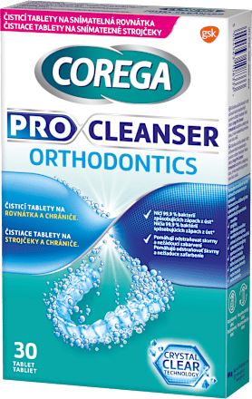 Čistiace tablety na ortodontické pomôcky Pro Cleanser Orthodontics COREGA