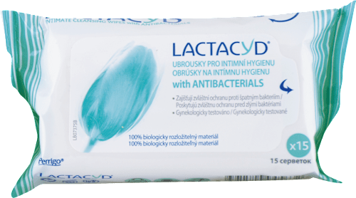 Antibakteriálne vlhčené utierky na intímnu hygienu LACTACYD