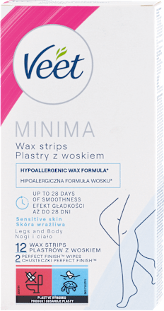 Depilačné voskové pásiky na citlivú pokožku nôh Minima  Veet