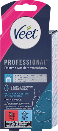 Voskové pásiky na citlivú pokožku tváre Professional  Veet