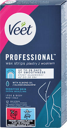 Voskové pásiky na citlivú pokožku Professional Sensitive Skin Veet