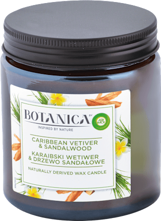 Vonná sviečka Karibský vetiver a santalové drevo  BOTANICA BY AIR WICK