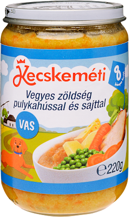 Junior menü vegyes zöldség pulykahússal és sajttal 8 hónapos kortól Kecskeméti