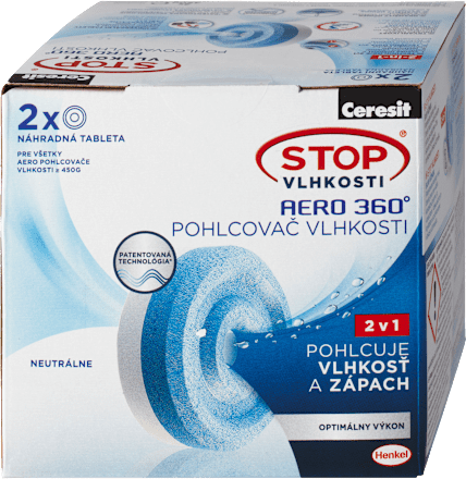 Náhradné tablety Stop vlhkosti Aero 360° - neutrálne Ceresit STOP