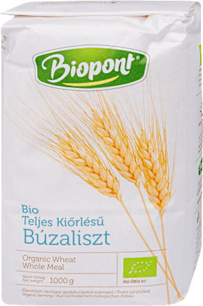 Bio teljes kiőrlésű búzaliszt Biopont