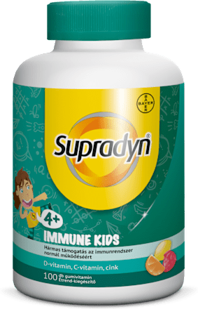 Gumivitamin Immune Kids, narancs, eper, papaya ízű Supradyn