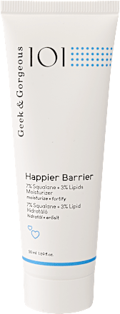 101 Arckrém Happier Barrier 7% Squalane, Omega-6 ceramide, Bisabolol, Allantoin, Zöld tea kivonattal Geek&Gorgeous