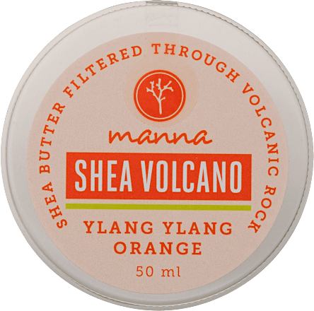 Vulkáni kőzeten szűrt sheavaj ylang-ylang és narancs illóolajjal Manna