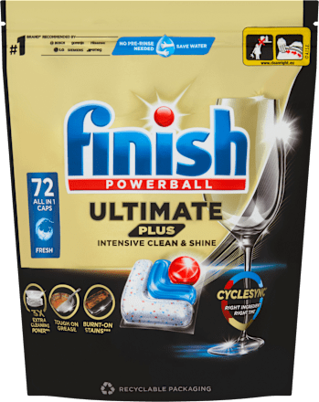 Kapsuly do umývačky riadu Ultimate Plus Intensive Clean & Shine Finish