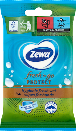 Nedves törlőkendő Fresh To Go Protect ZEWA