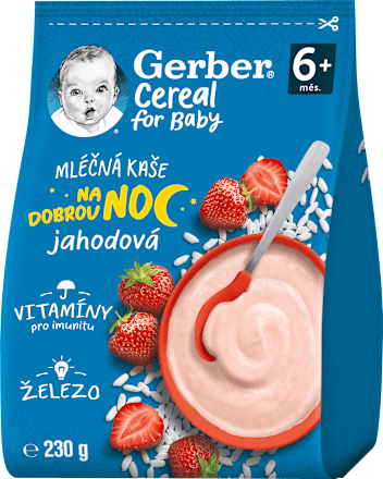 Mliečna kaša jahodová Dobrú noc Gerber Cereal