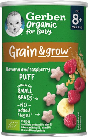 Bio chrumky s malinami a banánom Gerber Organic