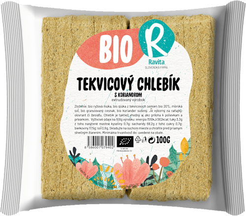 Bio Tekvicový krehký plátok s koriandrom Ravita