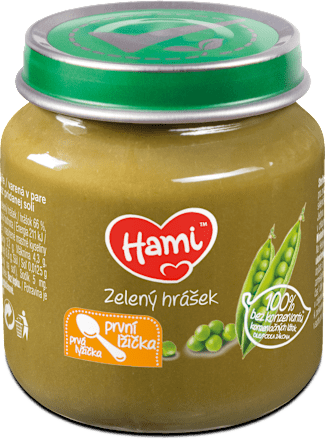 příkrm První lžička zelený hrášek Hami