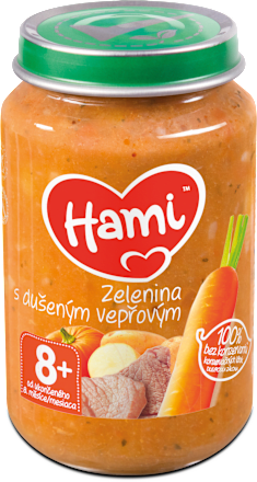 Príkrm zelenina s duseným bravčovým Hami
