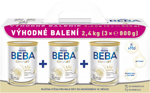 pokračovací mléčná kojenecká výživa 4 Comfort 5HMO 18m 3x800g BEBA