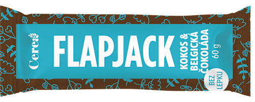 Flapjack tyčinka kokos & belgická čokoláda Cerea